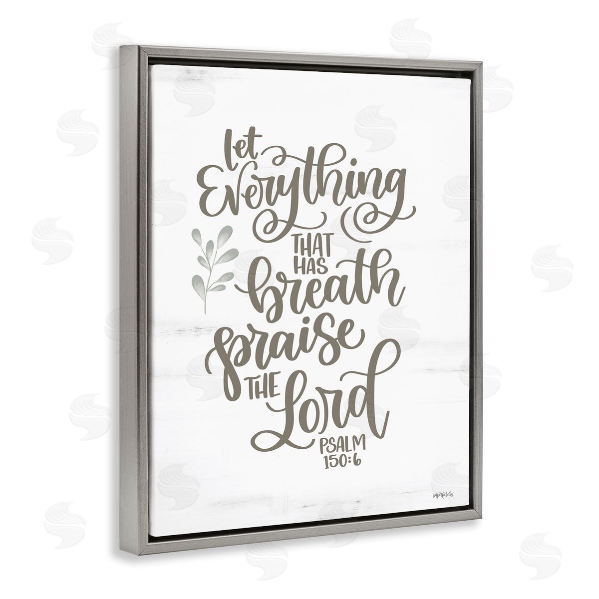 Praise The Lord Proverb Grey Floating Frame Canvas Wall Art, Home Decor by Imperfect Dust