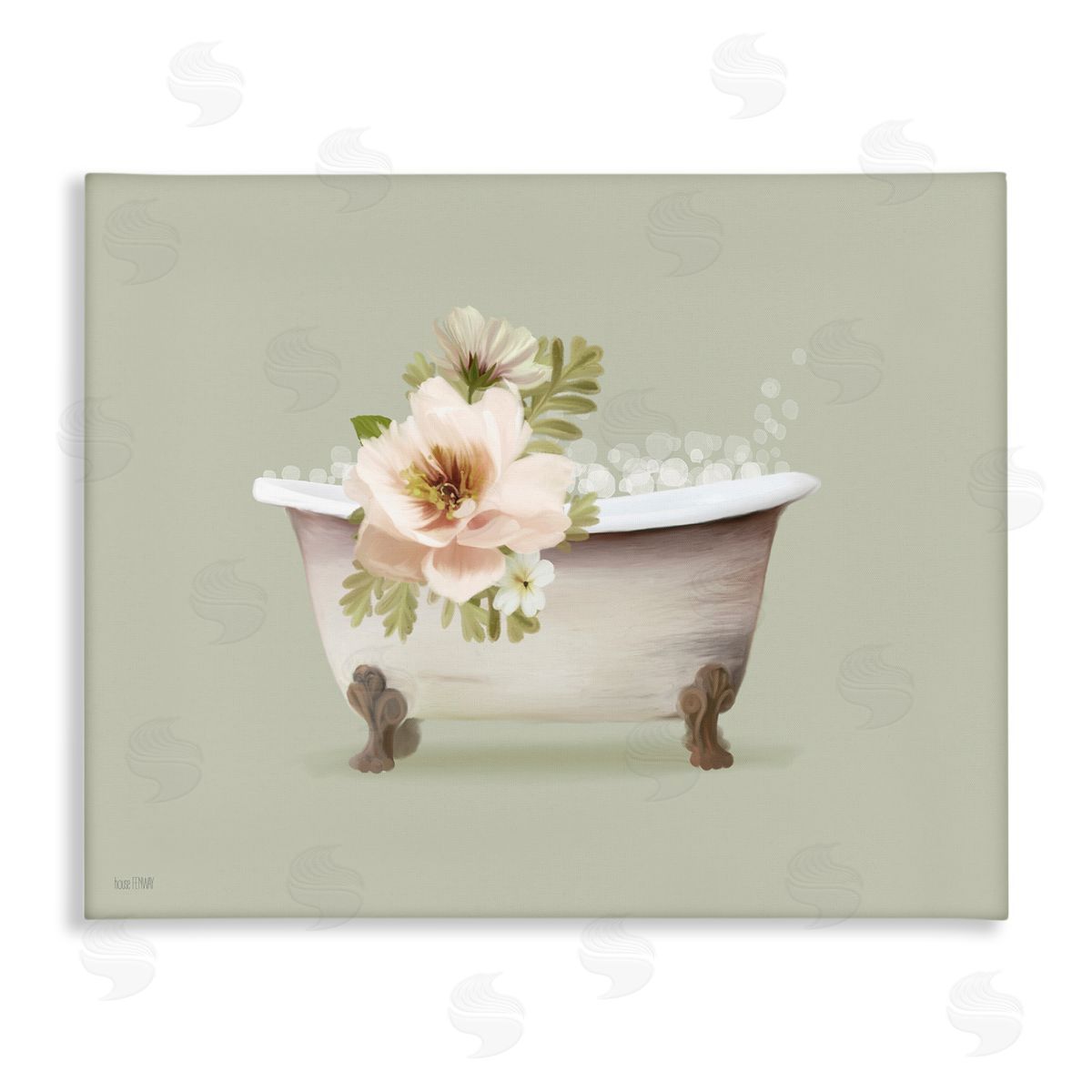 Soft Blooms Bubble Bath Canvas Wall Art, Home Decor by House Fenway