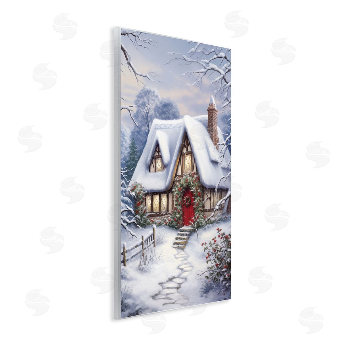 Niveous Winter Cottage Wood Plaque Wall Art, Home Decor by Heidi Kuntz