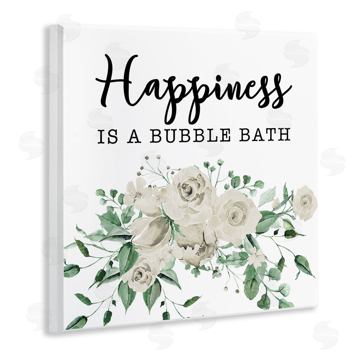Happiness is Bubble Bath Wood Plaque Wall Art, Home Decor by Masey St. Studios