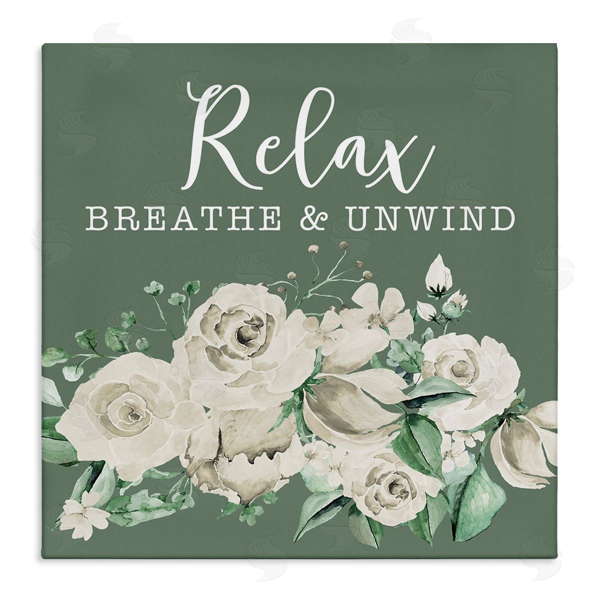 Breathe & Unwind with Florals Canvas Wall Art, Home Decor by Masey St. Studios