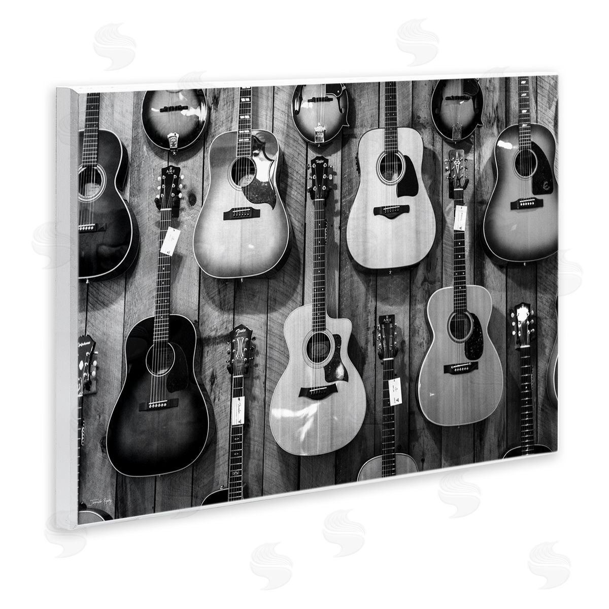 Acoustic Guitars Hanging Wood Plaque Wall Art, Home Decor by Jennifer Rigsby