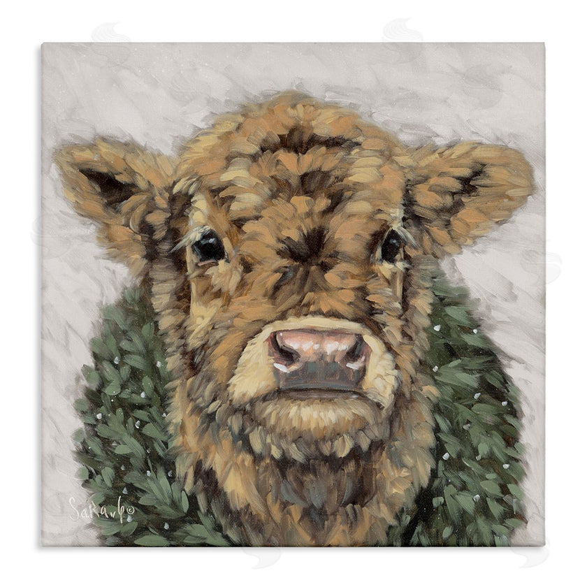 Sara G. Designs | Calf with Holiday Wreath