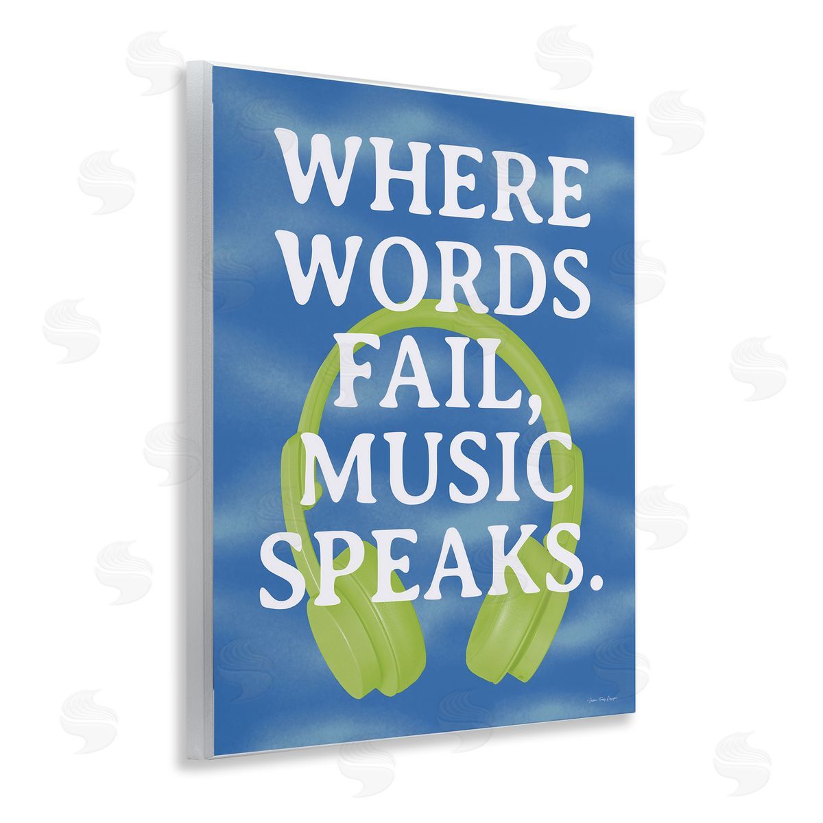 Words Fail Music Speaks Wood Plaque Wall Art, Home Decor by Seven Trees Design