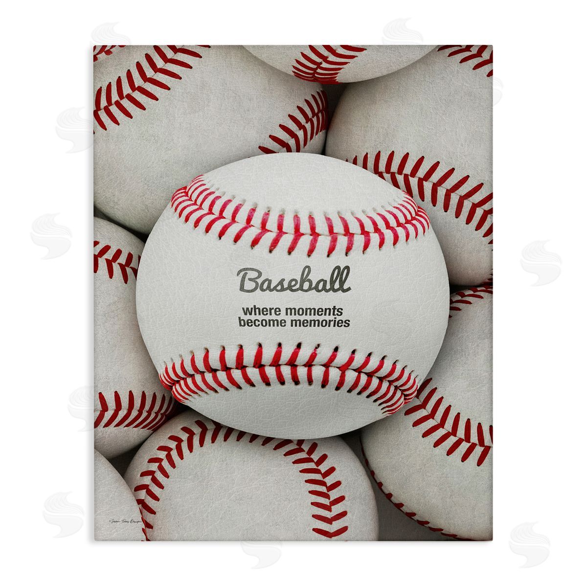 Baseball Memories Phrase Canvas Wall Art, Home Decor by Seven Trees Design