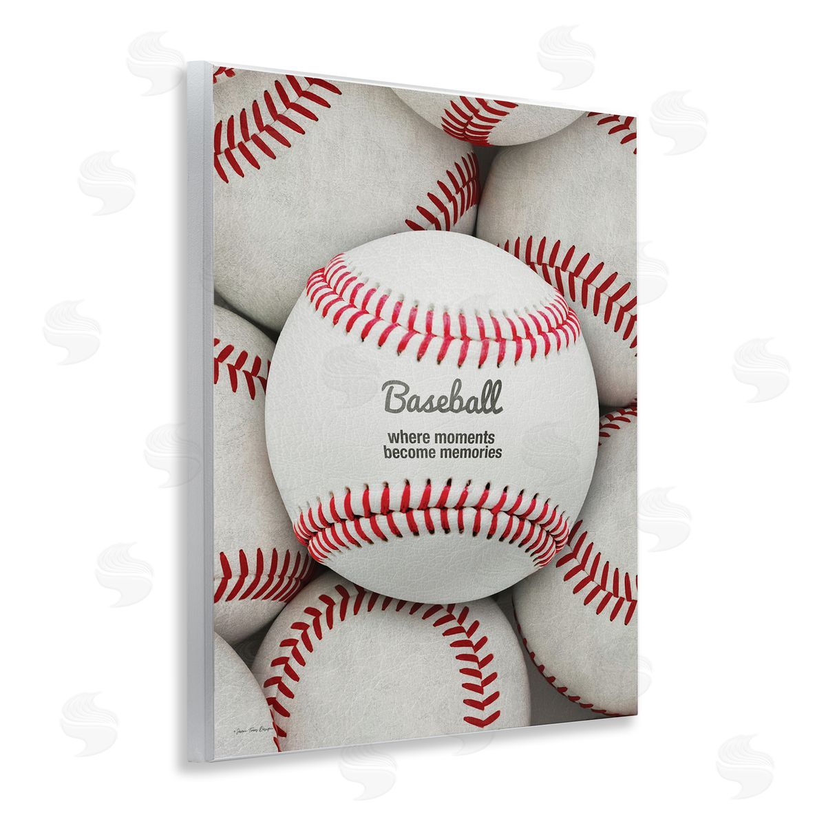 Baseball Memories Phrase Wood Plaque Wall Art, Home Decor by Seven Trees Design