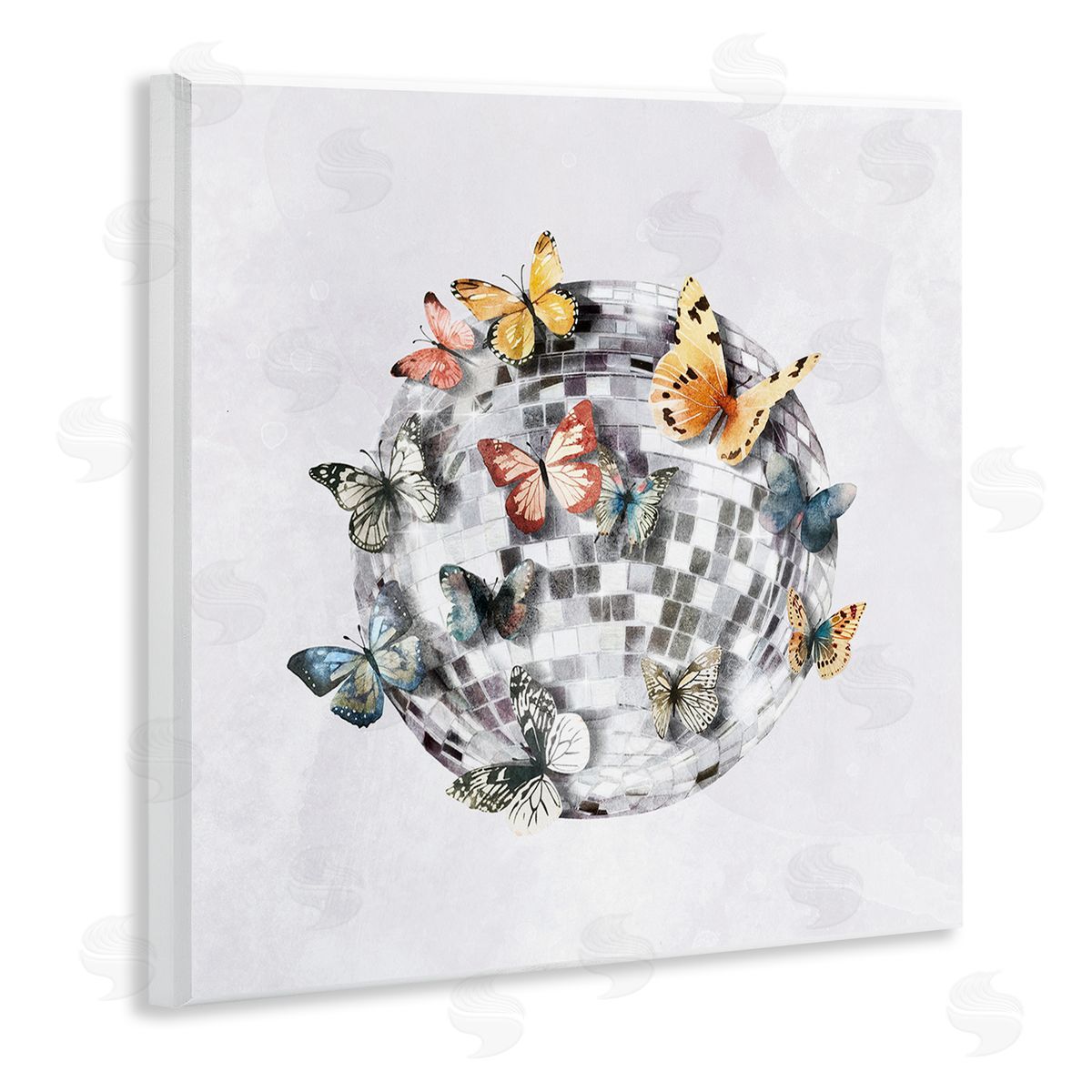 Butterflies on Disco Ball Wood Plaque Wall Art, Home Decor by Svetlana Aleynikova