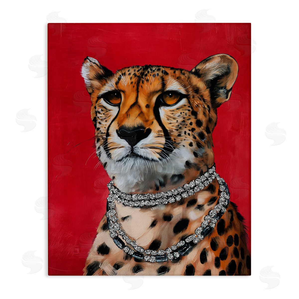 Leopard Royalty with Necklace Canvas Wall Art, Home Decor by Svetlana Aleynikova
