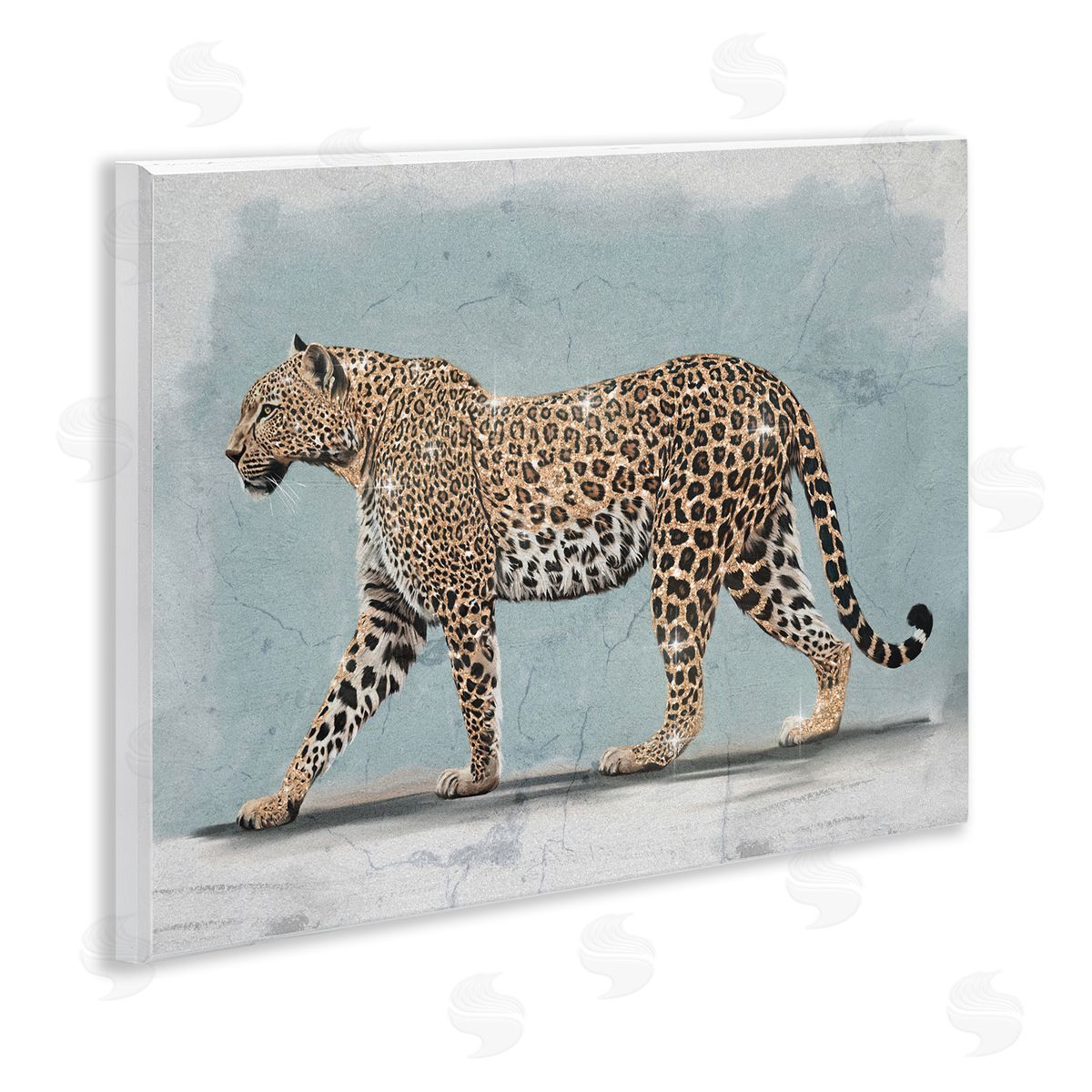 Stepping Glam Leopard Wood Plaque Wall Art, Home Decor by Svetlana Aleynikova