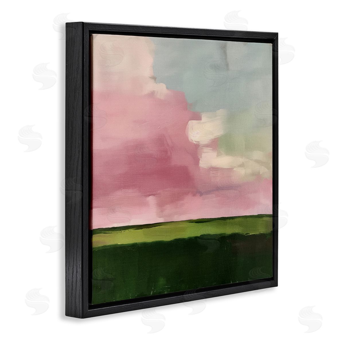 Pink Clouds Sunrise Black Floating Frame Canvas Wall Art, Home Decor by Svetlana Aleynikova