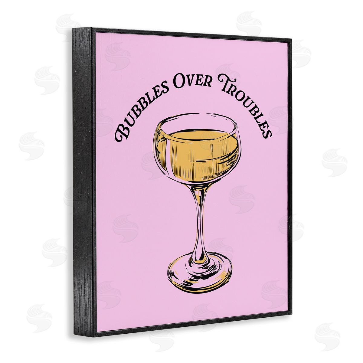 Bubbles Over Troubles Black Frame Print Wall Art, Home Decor by House of Lulu