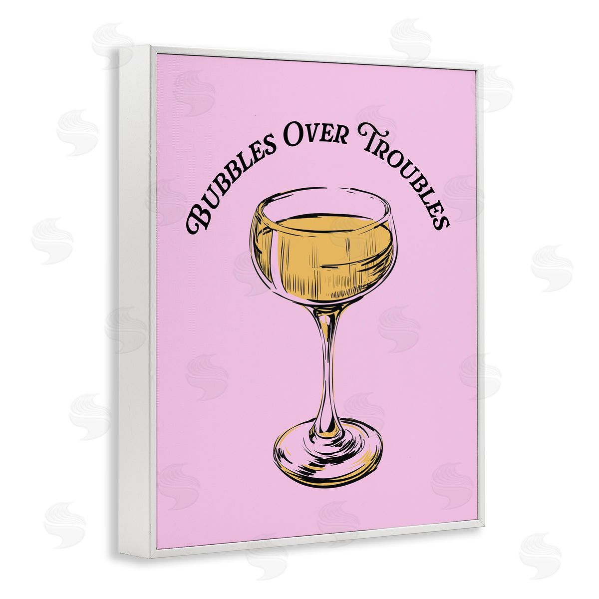 Bubbles Over Troubles White Frame Print Wall Art, Home Decor by House of Lulu
