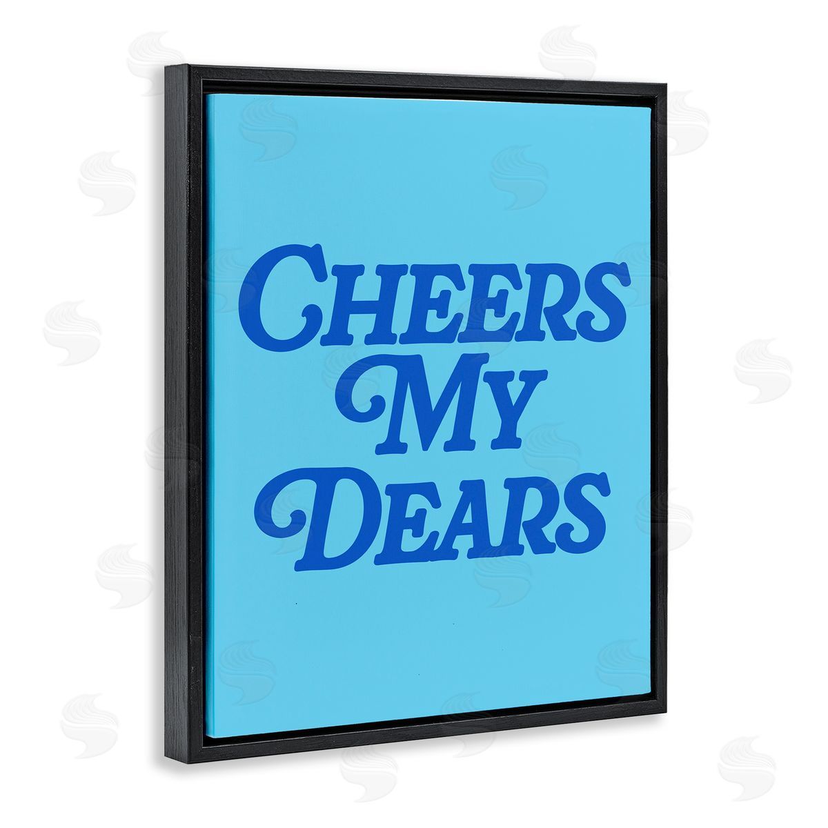 Blue Cheers My Dears Black Floating Frame Canvas Wall Art, Home Decor by House of Lulu