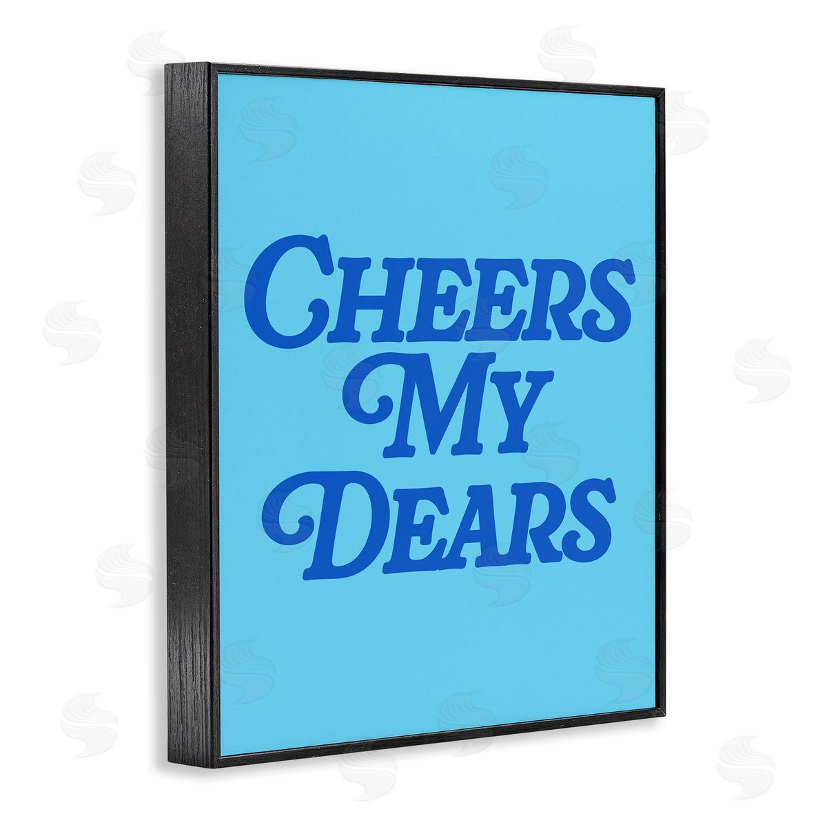 Blue Cheers My Dears Black Frame Print Wall Art, Home Decor by House of Lulu