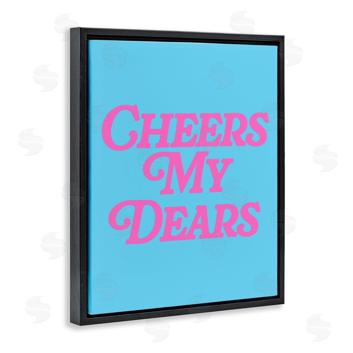 Cheers My Dears Black Floating Frame Canvas Wall Art, Home Decor by House of Lulu