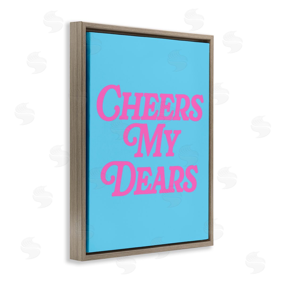 Cheers My Dears Brown Floating Frame Canvas Wall Art, Home Decor by House of Lulu