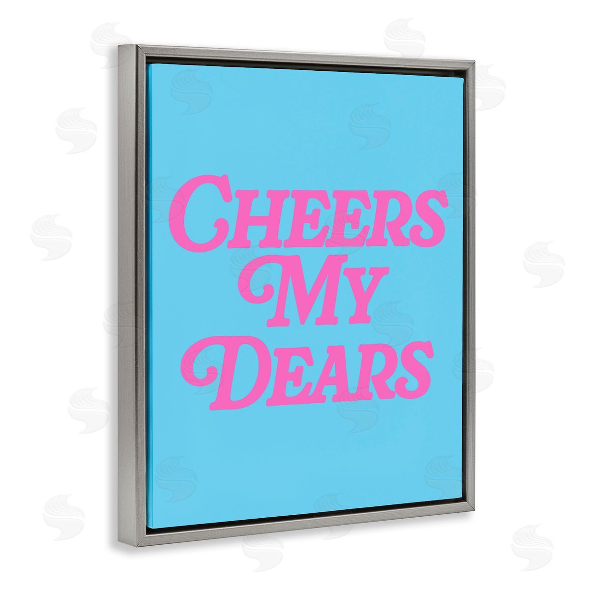 Cheers My Dears Grey Floating Frame Canvas Wall Art, Home Decor by House of Lulu