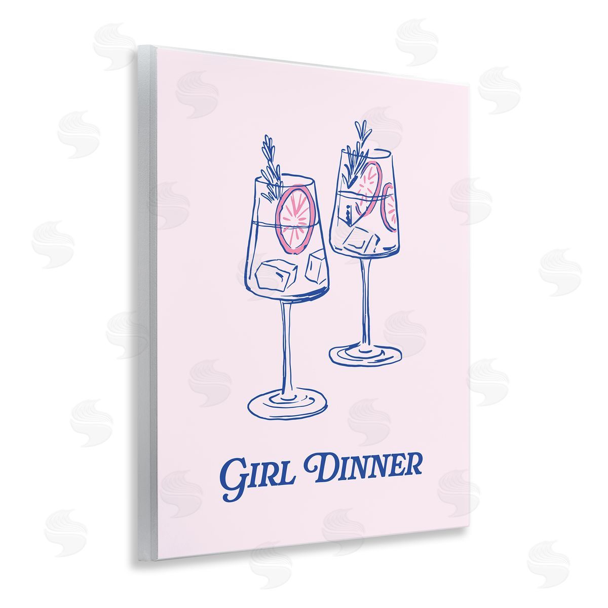 Girl Dinner Cocktails Wood Plaque Wall Art, Home Decor by House of Lulu