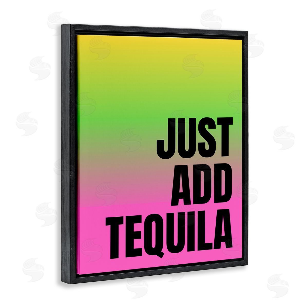Just Add Tequila Gradient Black Floating Frame Canvas Wall Art, Home Decor by House of Lulu