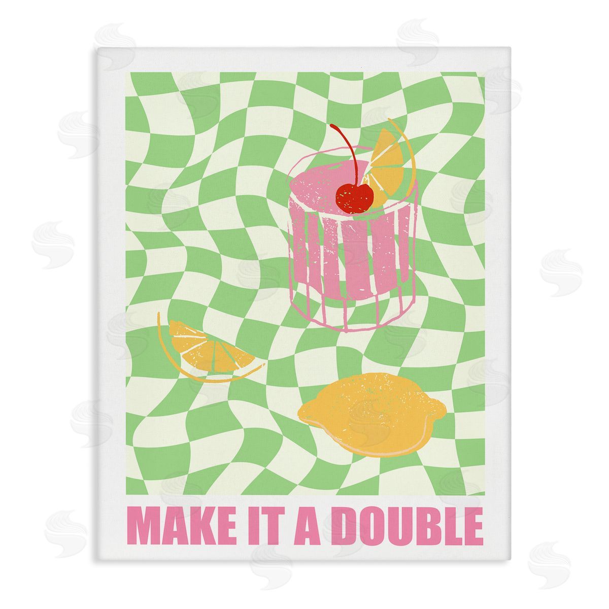 Checkered Make It A Double Canvas Wall Art, Home Decor by House of Lulu