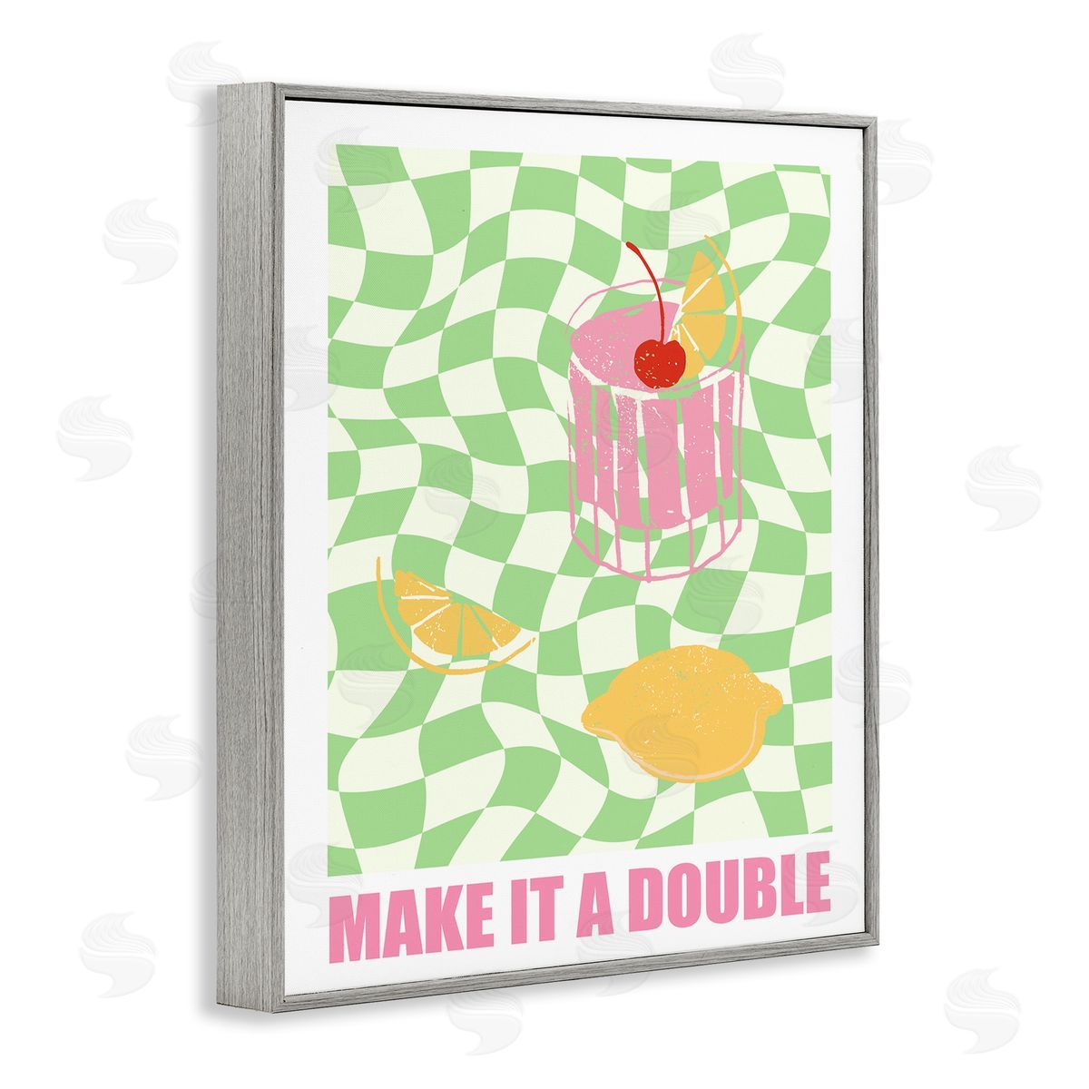 Checkered Make It A Double Grey Frame Print Wall Art, Home Decor by House of Lulu
