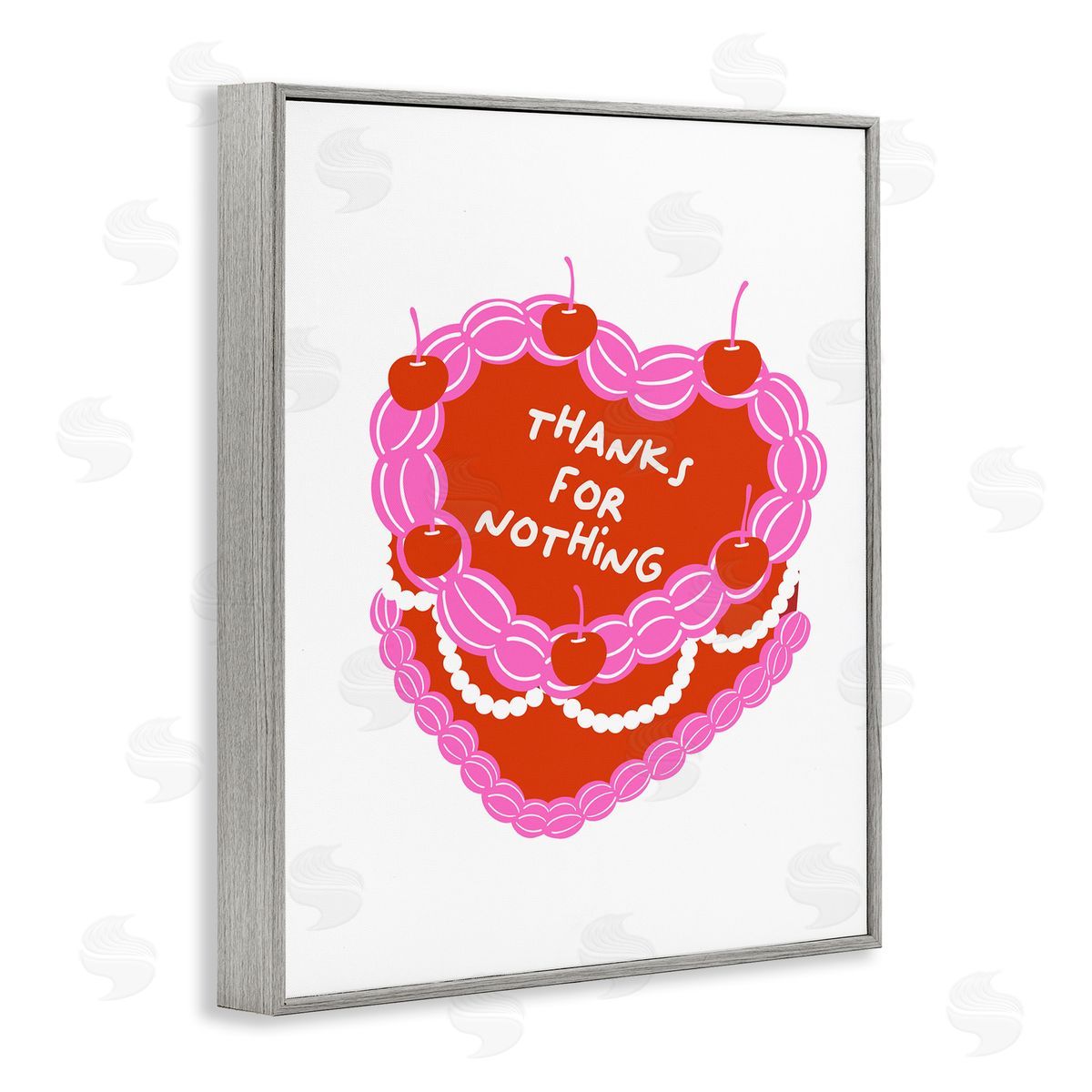 Thanks For Nothing Cake Grey Frame Print Wall Art, Home Decor by House of Lulu