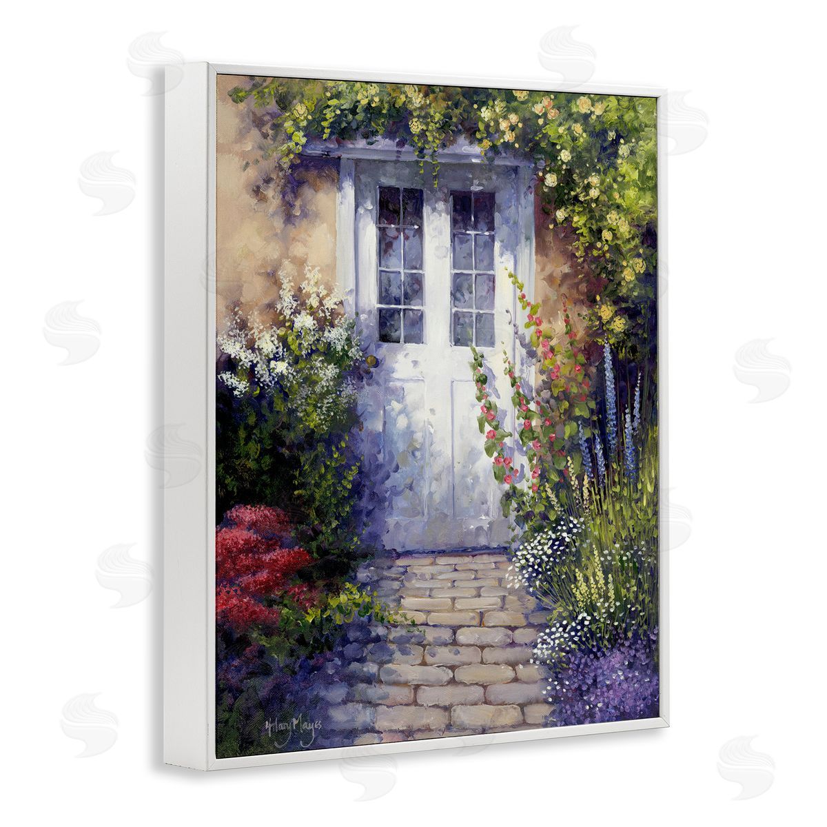 Back Doorway Plants White Frame Print Wall Art, Home Decor by Hilary Mayes