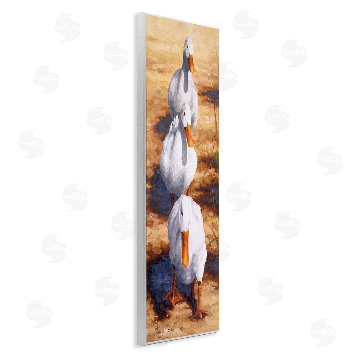 Cluck Queue Duck Trio Wood Plaque Wall Art, Home Decor by Hilary Mayes