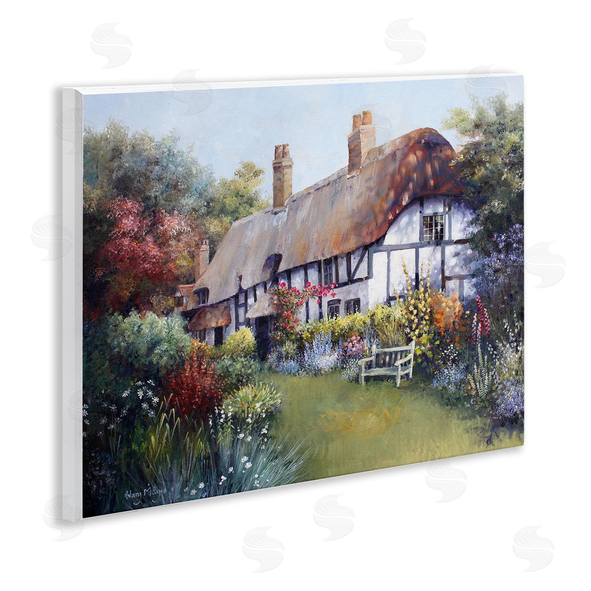 Budding Cottage Garden Wood Plaque Wall Art, Home Decor by Hilary Mayes