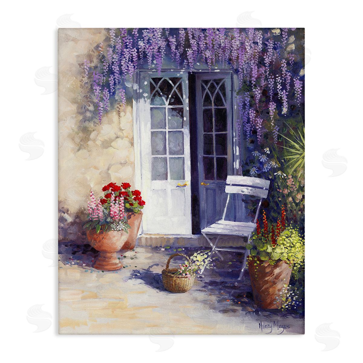 Blooming Lavender Doorway Canvas Wall Art, Home Decor by Hilary Mayes