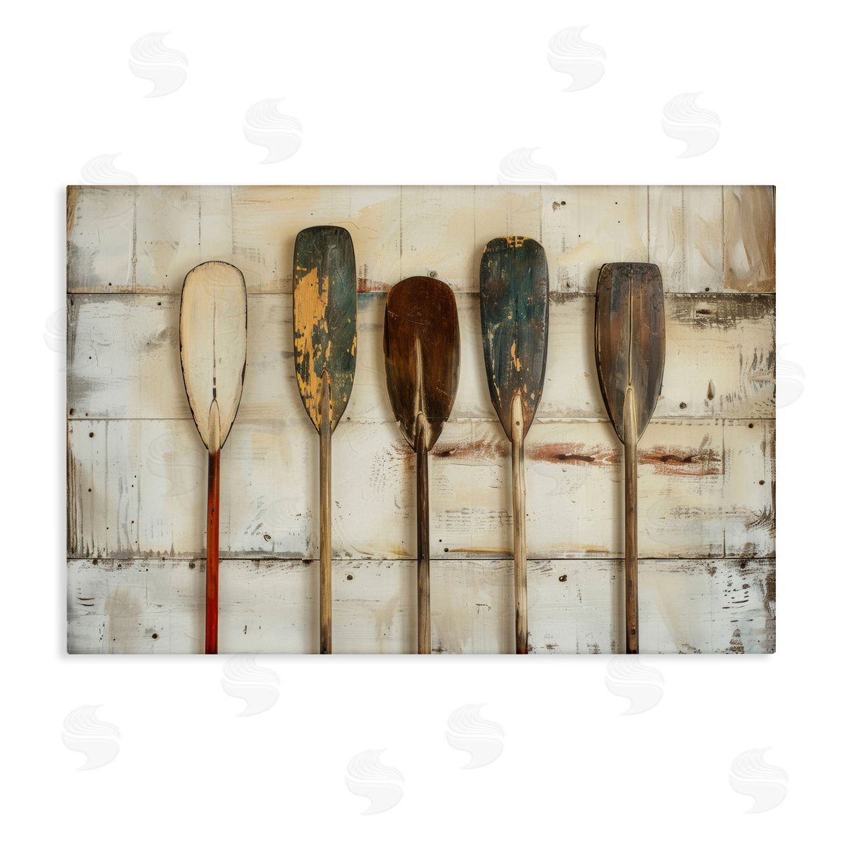Rustic Oar Lineup Canvas Wall Art, Home Decor by Arlington Prints