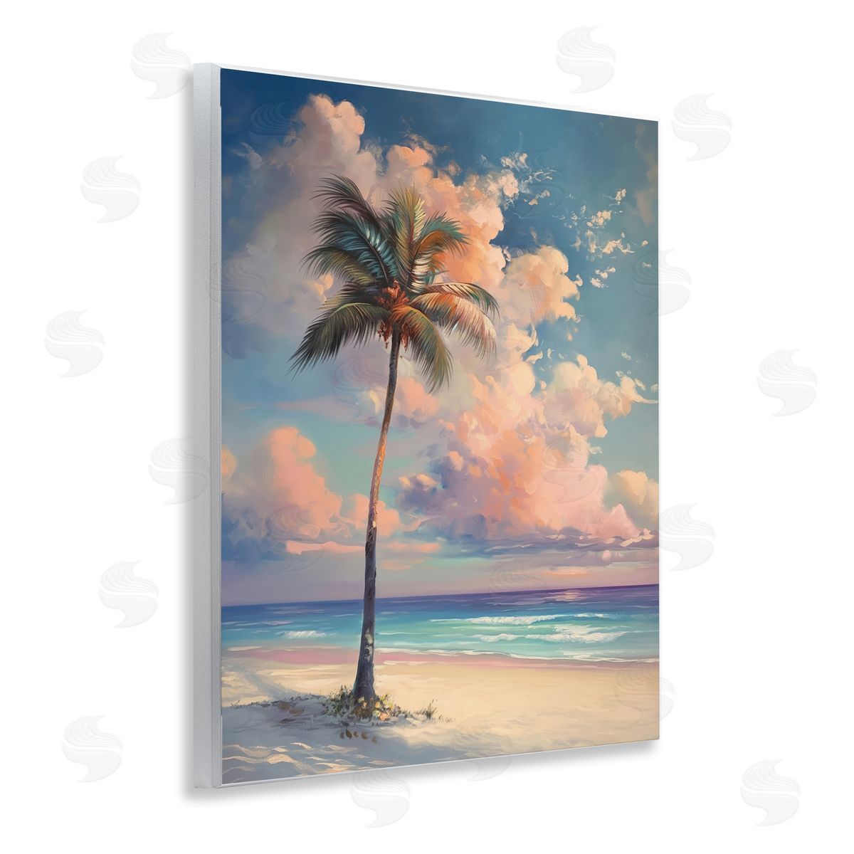 Bright Hued Beach Palm Wood Plaque Wall Art, Home Decor by Arlington Prints
