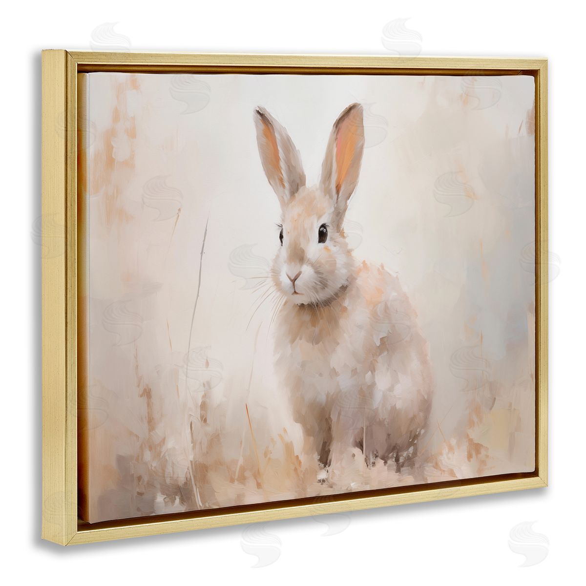 Brushed Brown Bunny Gold Floating Frame Canvas Wall Art, Home Decor by Arlington Prints