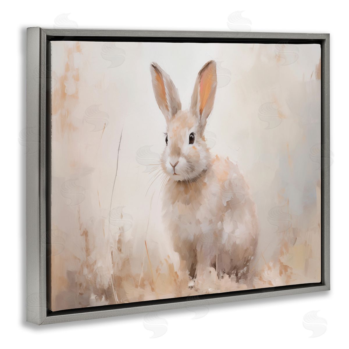 Brushed Brown Bunny Grey Floating Frame Canvas Wall Art, Home Decor by Arlington Prints