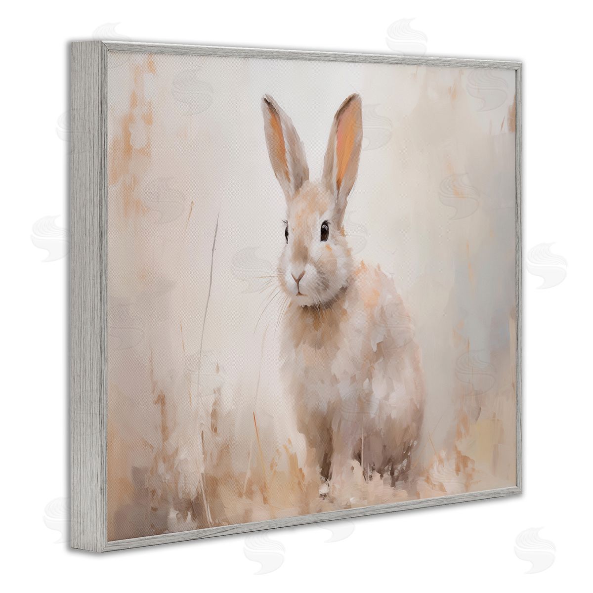 Brushed Brown Bunny Grey Frame Print Wall Art, Home Decor by Arlington Prints