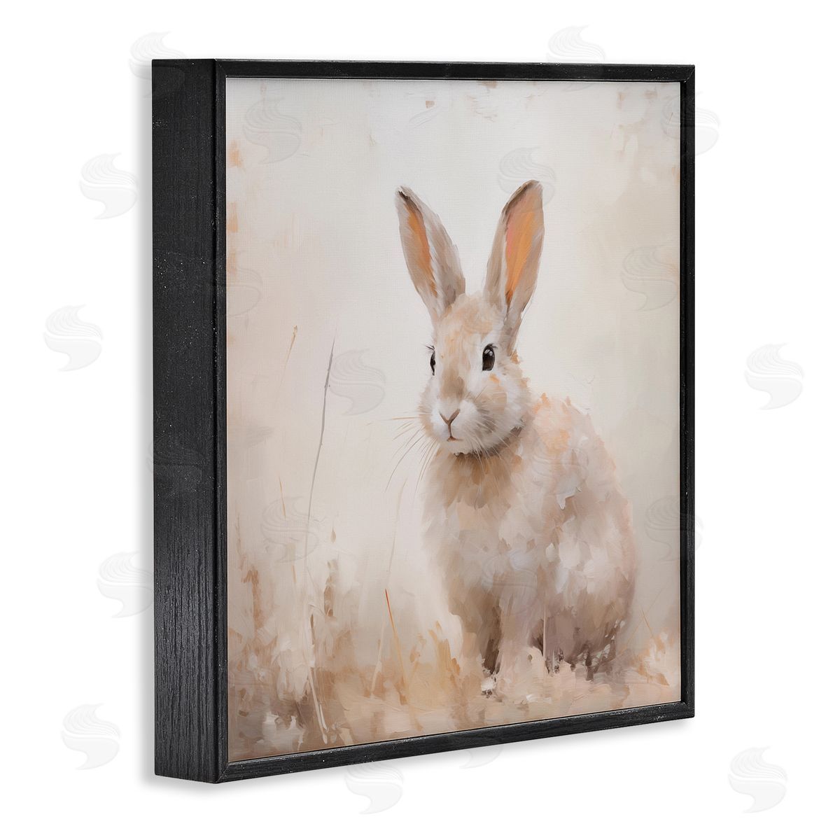 Neutral Gazing Bunny Black Frame Print Wall Art, Home Decor by Arlington Prints