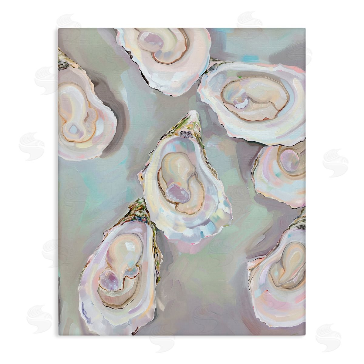 Pastel Oysters Still Life Canvas Wall Art, Home Decor by Arlington Prints