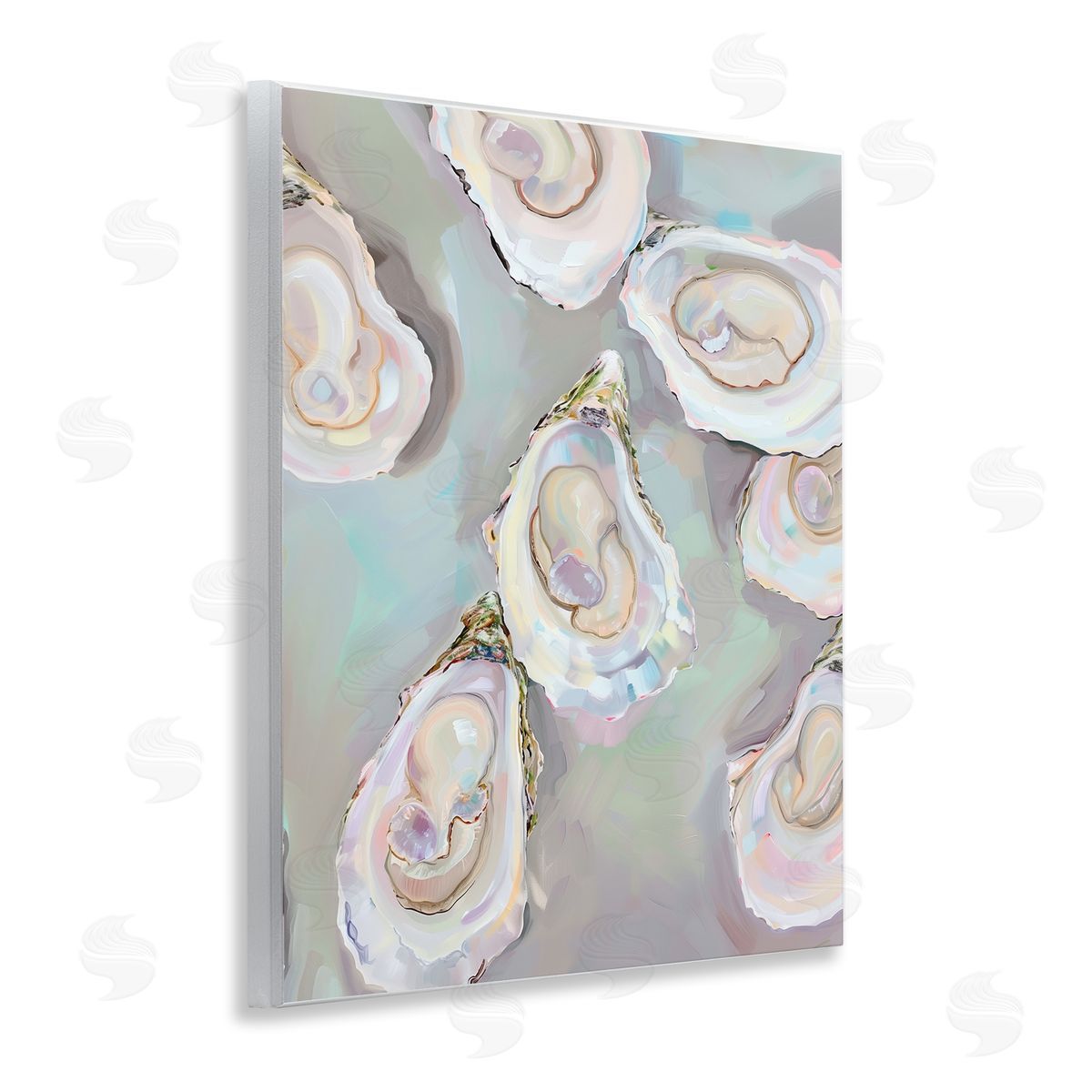 Pastel Oysters Still Life Wood Plaque Wall Art, Home Decor by Arlington Prints