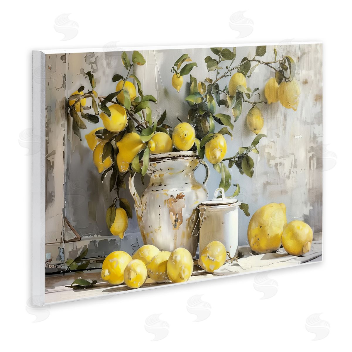 Lemons & Canisters Still Life Wood Plaque Wall Art, Home Decor by Arlington Prints
