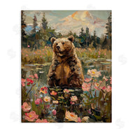 Arlington Prints | Bear in Floral Pond
