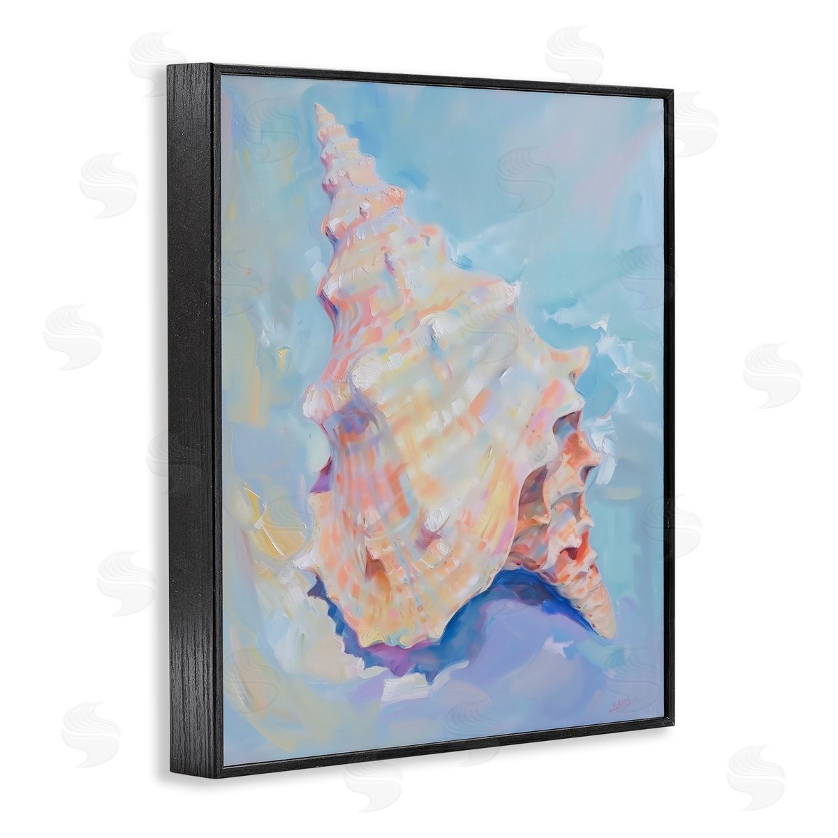 Coastal Conch Shell Black Frame Print Wall Art, Home Decor by Arlington Prints