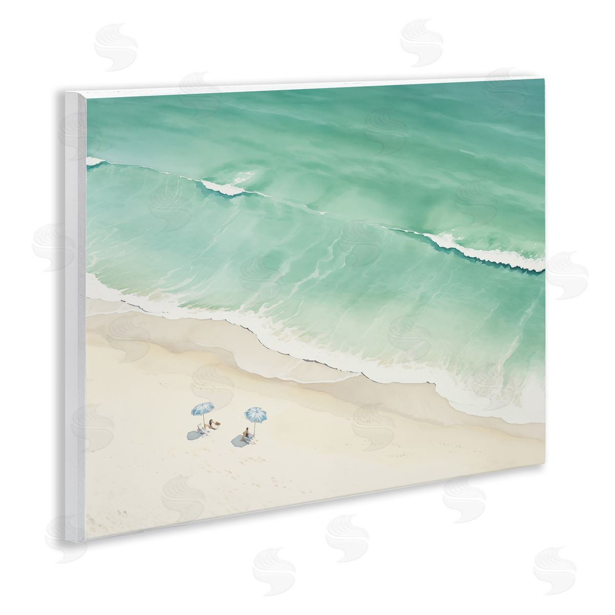 Summer Shore Beachgoers Wood Plaque Wall Art, Home Decor by Arlington Prints