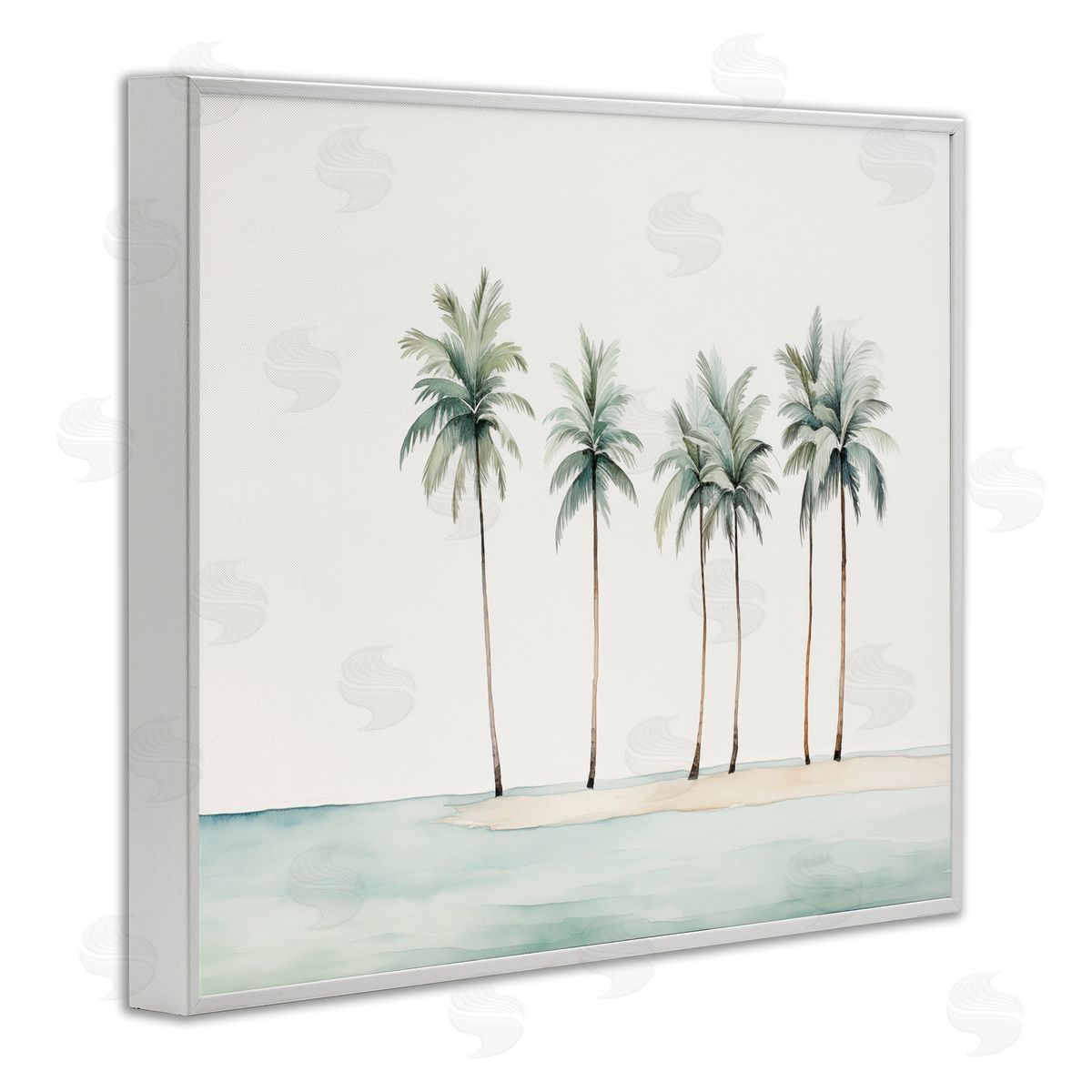Summer Palms in a Line White Frame Print Wall Art, Home Decor by Arlington Prints