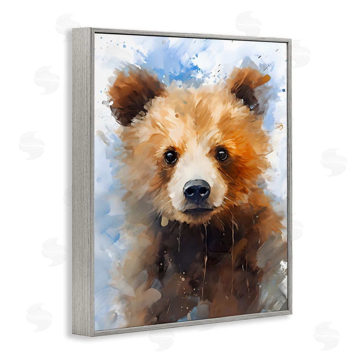 Woodland Nursery Bear Grey Frame Print Wall Art, Home Decor by Franklyn Gregory