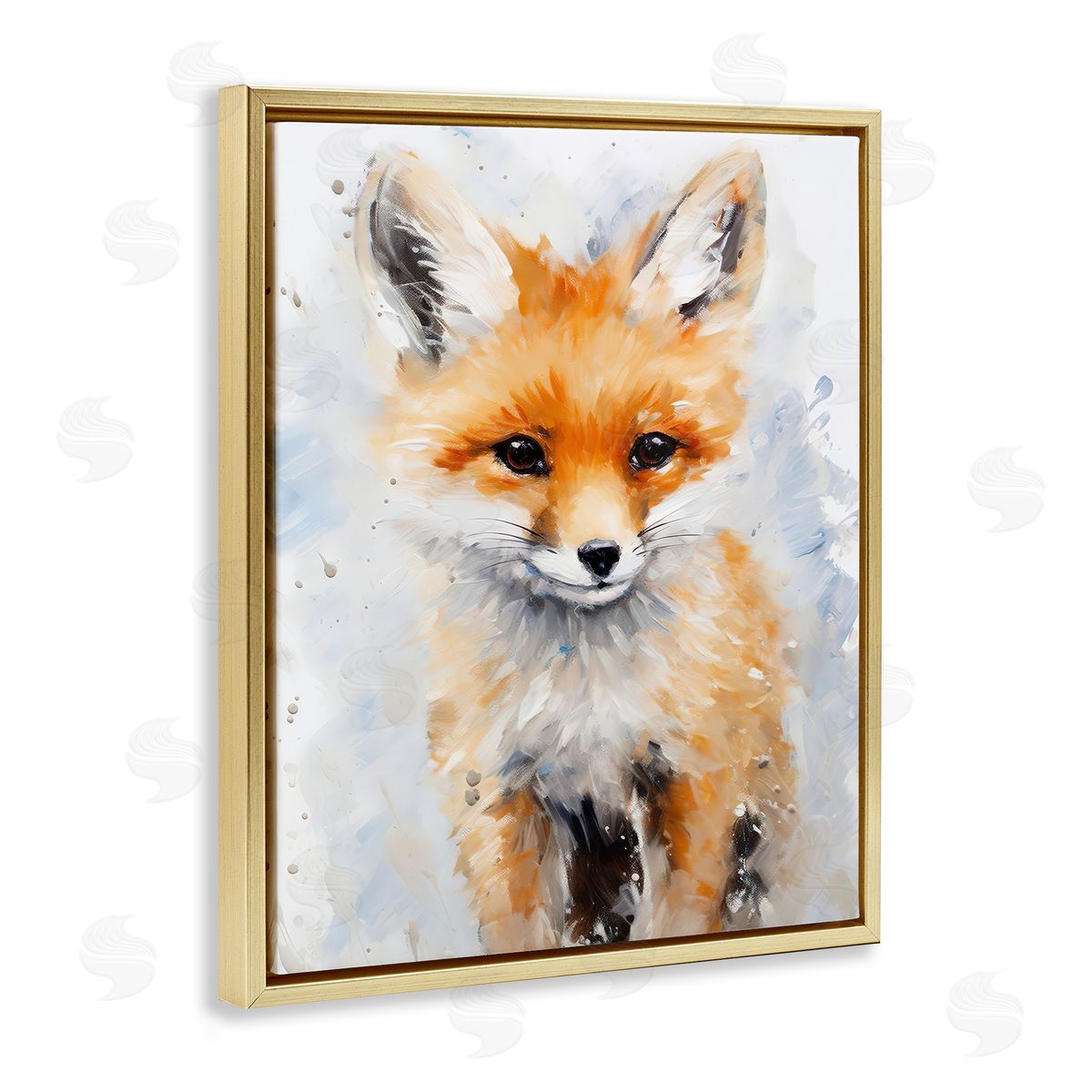 Woodland Nursery Fox Gold Floating Frame Canvas Wall Art, Home Decor by Franklyn Gregory