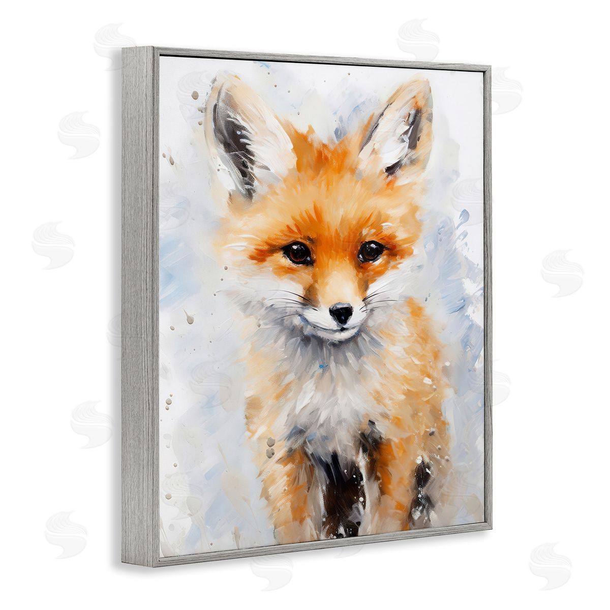 Woodland Nursery Fox Grey Frame Print Wall Art, Home Decor by Franklyn Gregory