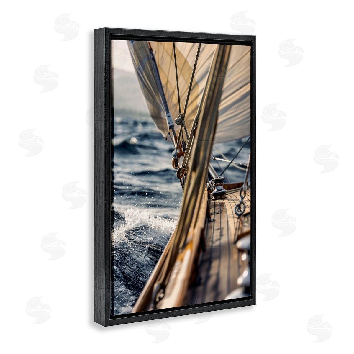 Amidst The Blurring Sea Black Floating Frame Canvas Wall Art, Home Decor by LSR Design Studio