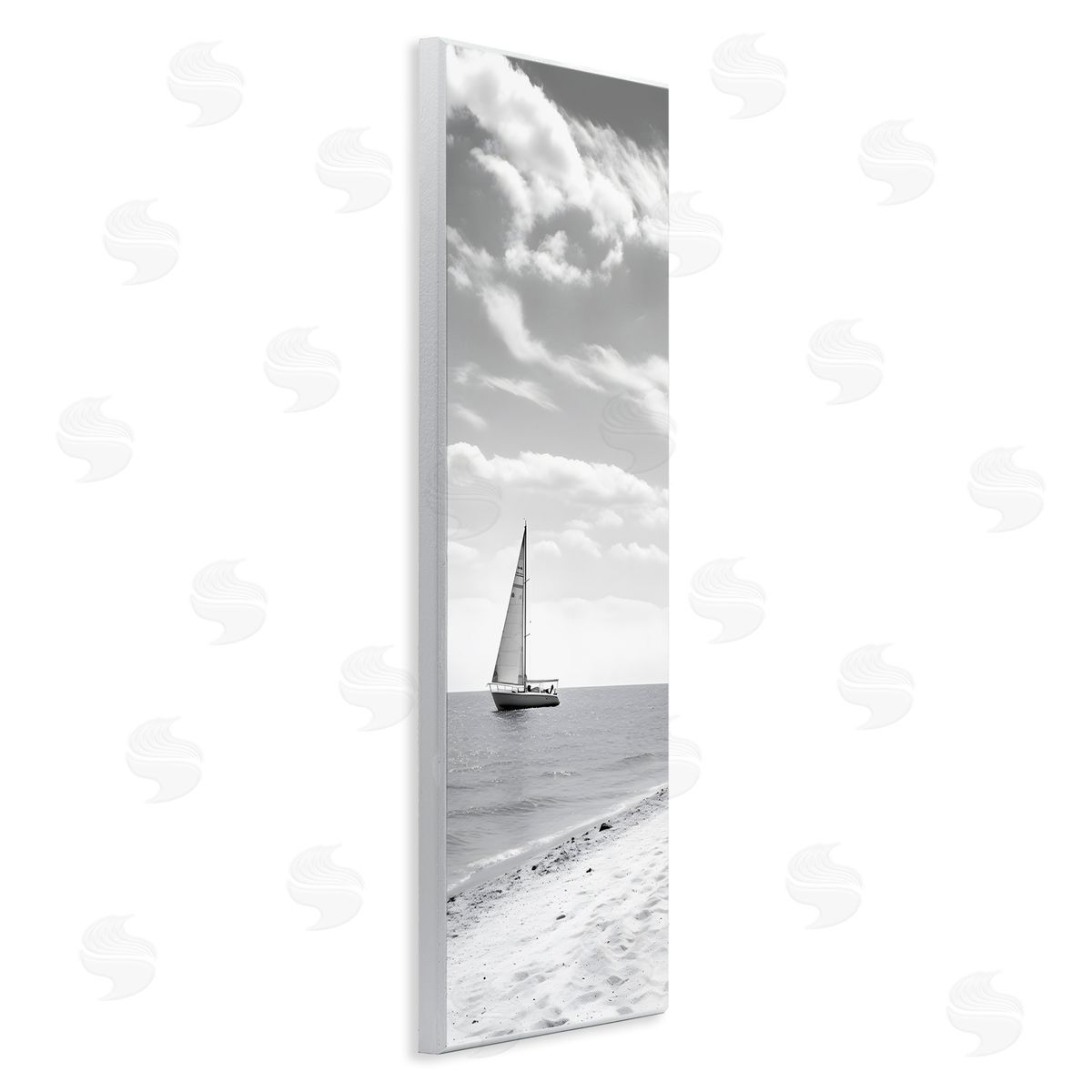Lonely Sailboat View Wood Plaque Wall Art, Home Decor by LSR Design Studio