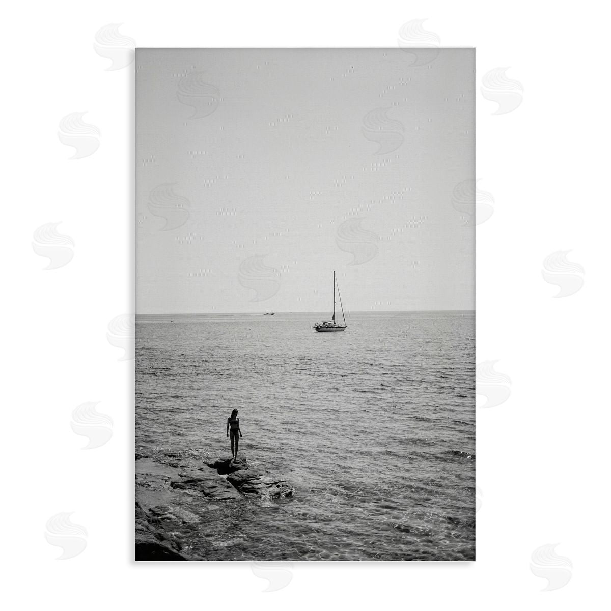 Standing On Edge Seascape Canvas Wall Art, Home Decor by LSR Design Studio