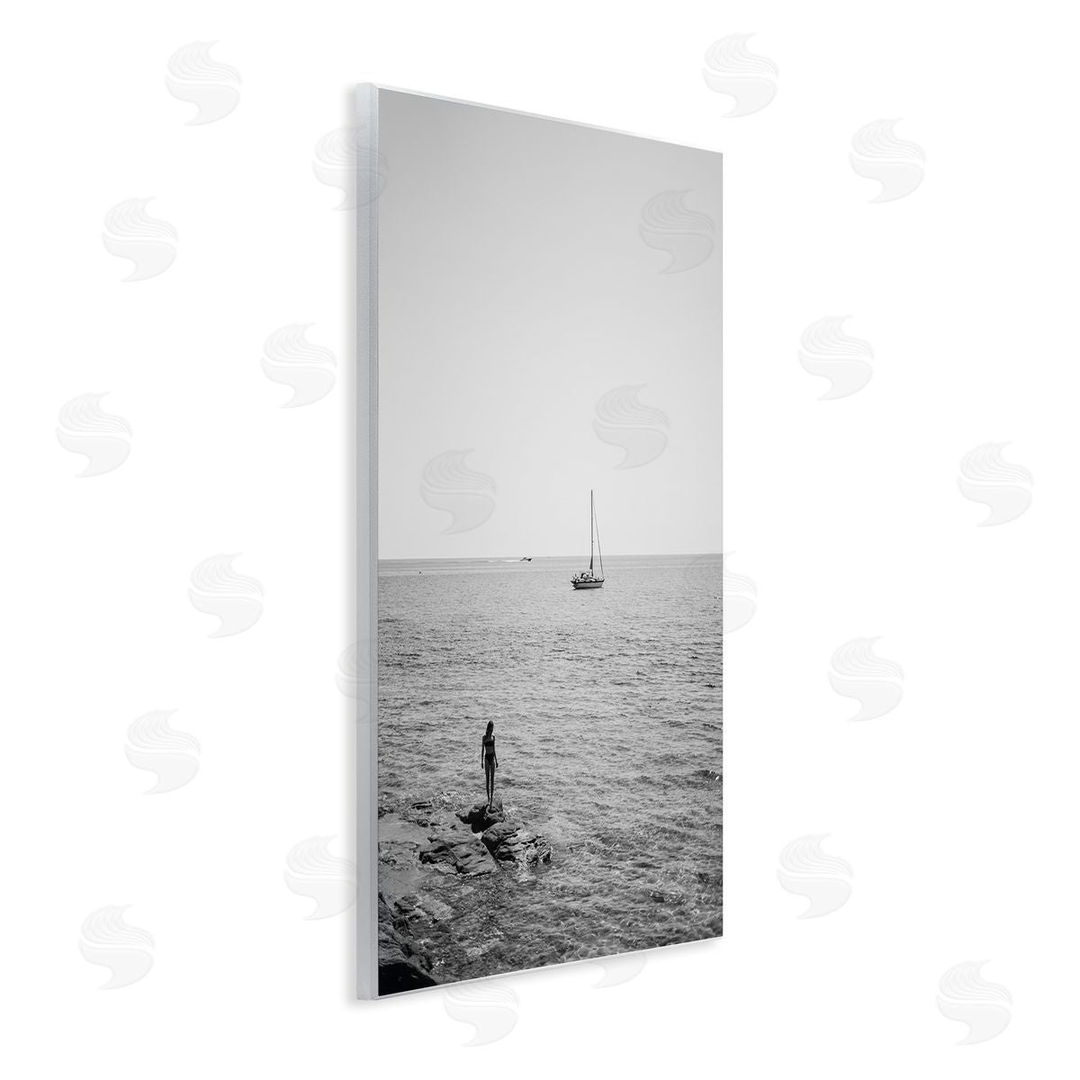 Standing On Edge Seascape Wood Plaque Wall Art, Home Decor by LSR Design Studio